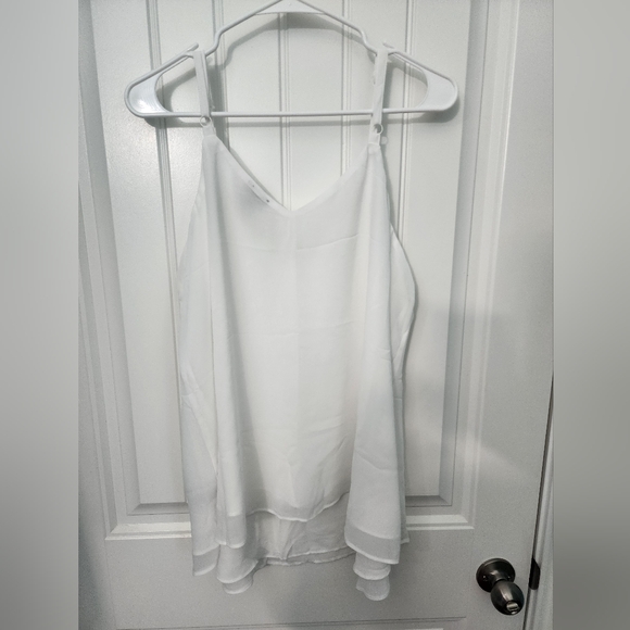 Torrid White Sophie Chiffon Swing Cami, Plus Size 1 - Picture 8 of 8